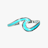 ENAMELED WAVE RING SILVER