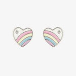 PASTEL VINTAGE HEART STUD EARRINGS